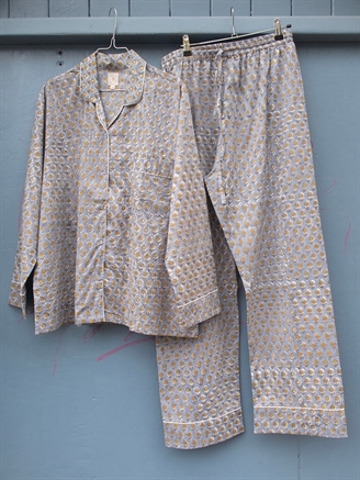 Craft Sisters Pyjamas Blockprint Beige Grey